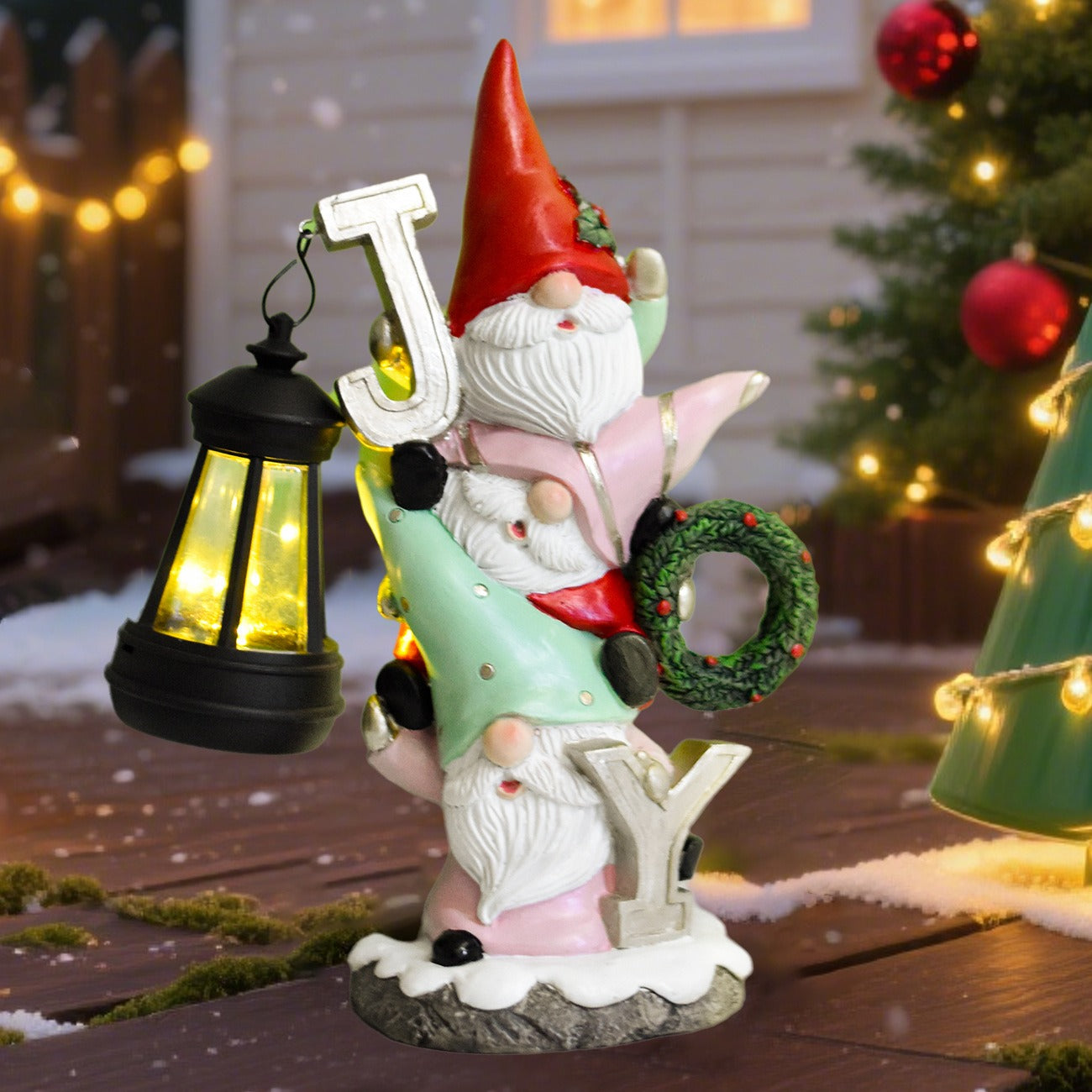 Christmas Gnome Joy Garden Light