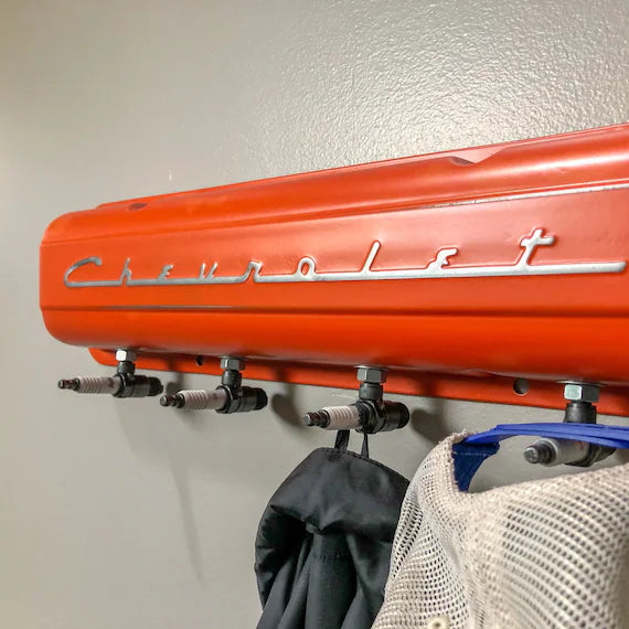 Reused Vintage Chevrolet Corvette Script Red Valve Cover Rack Man cave