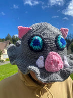 Inosuke Inspired Crochet Hat