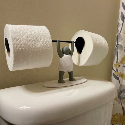 3D Printed Toilet Paper Holder - Weightlifter | Funny Bathroom Decor