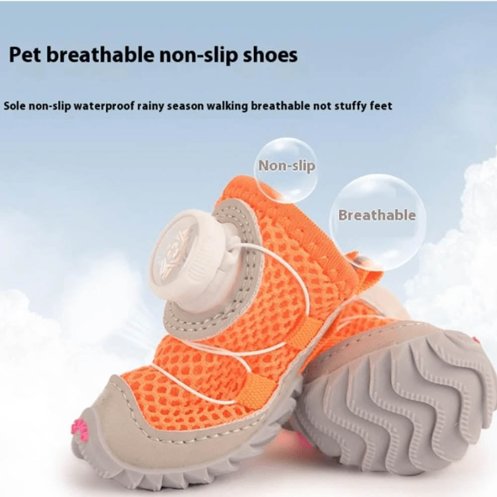 Button swivel soft sole non-slip oxford cloth dog shoes