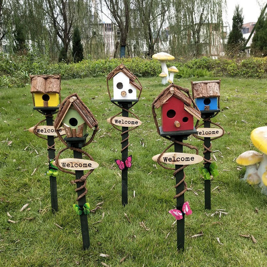 Bird Nest Wooden Outdoor Birdhouse