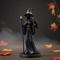 Black Gold Staff Witch Sculpture