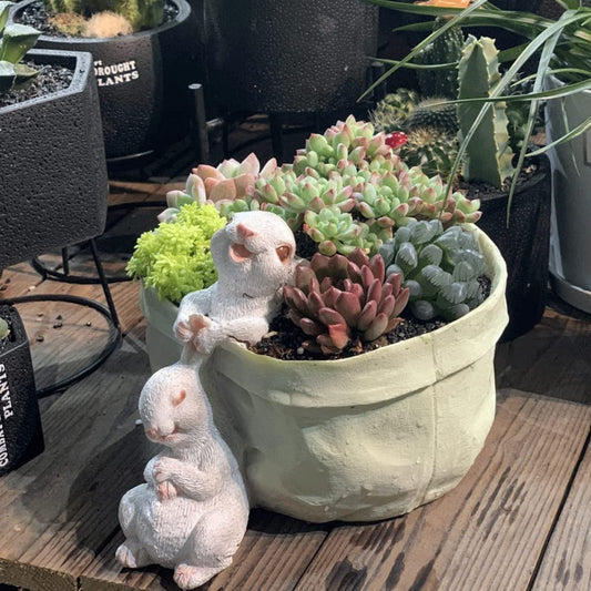 Bunny Rabbit Planter Pot Garden Flower