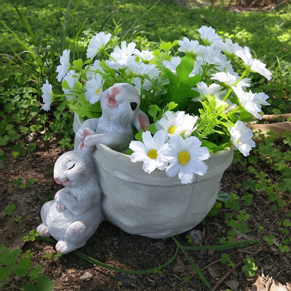 Bunny Rabbit Planter Pot Garden Flower