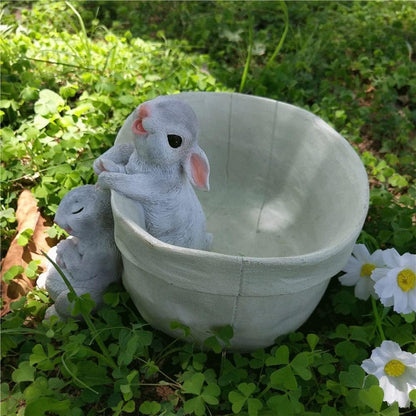 Bunny Rabbit Planter Pot Garden Flower