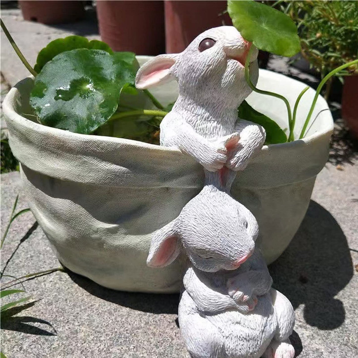 Bunny Rabbit Planter Pot Garden Flower