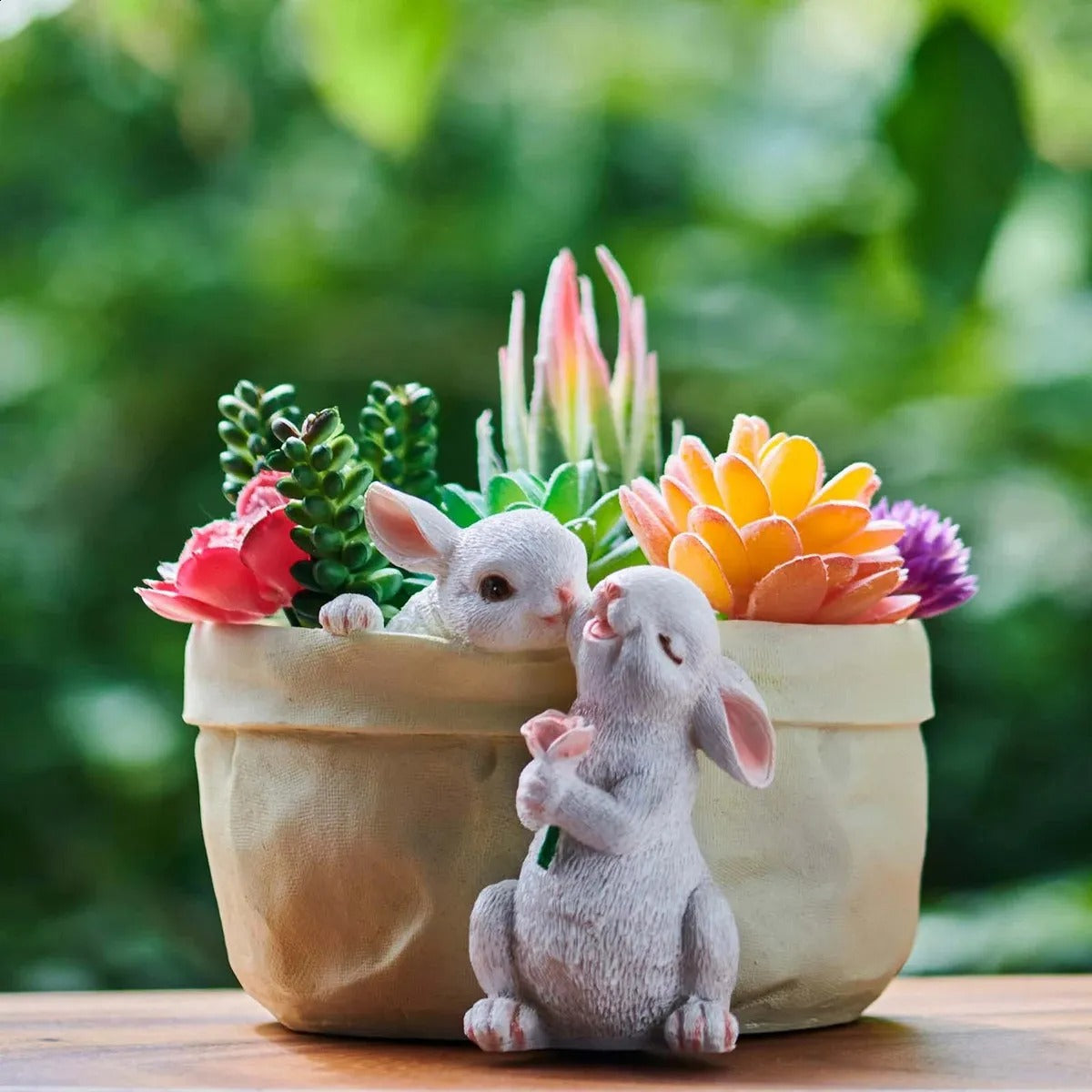 Bunny Rabbit Planter Pot Garden Flower