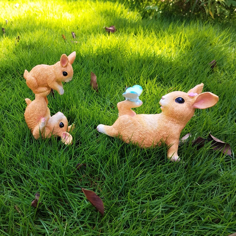 Bunny's party in yard, gift for easter