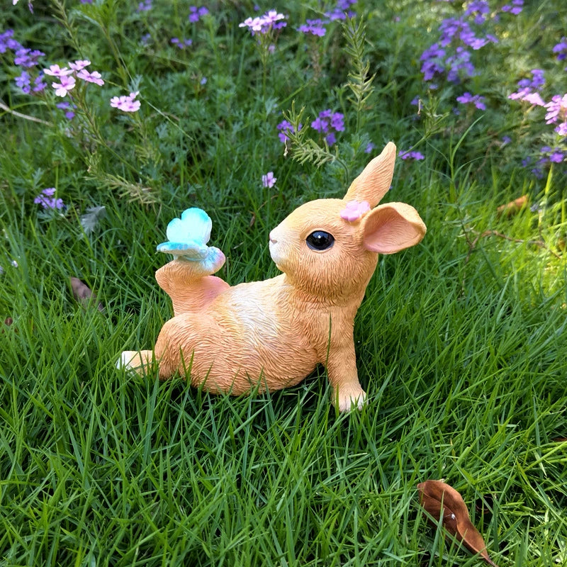Bunny's party in yard, gift for easter