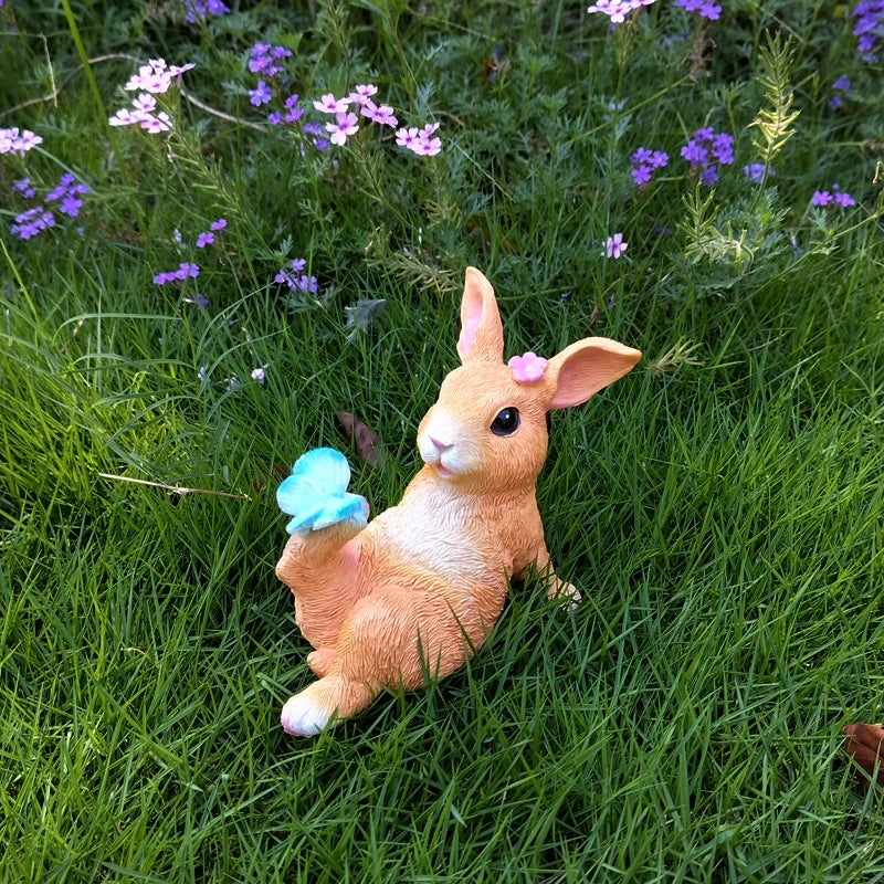 Bunny's party in yard, gift for easter