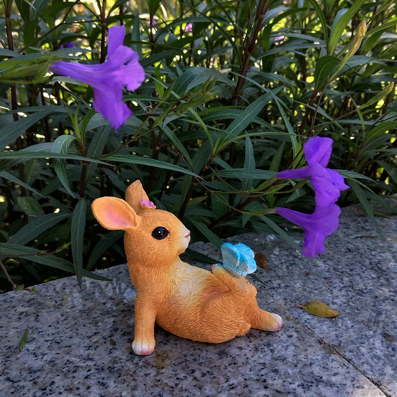 Bunny's party in yard, gift for easter