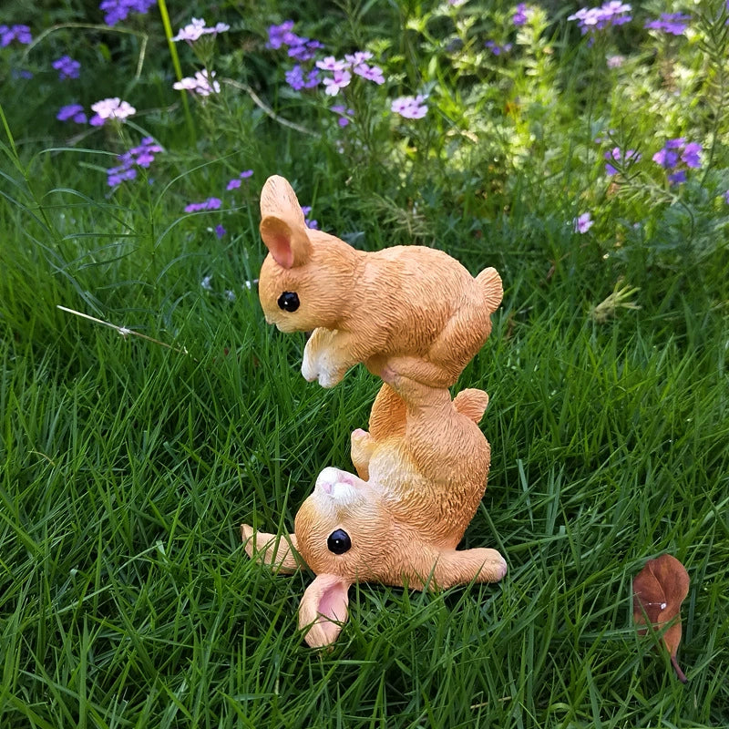 Bunny's party in yard, gift for easter