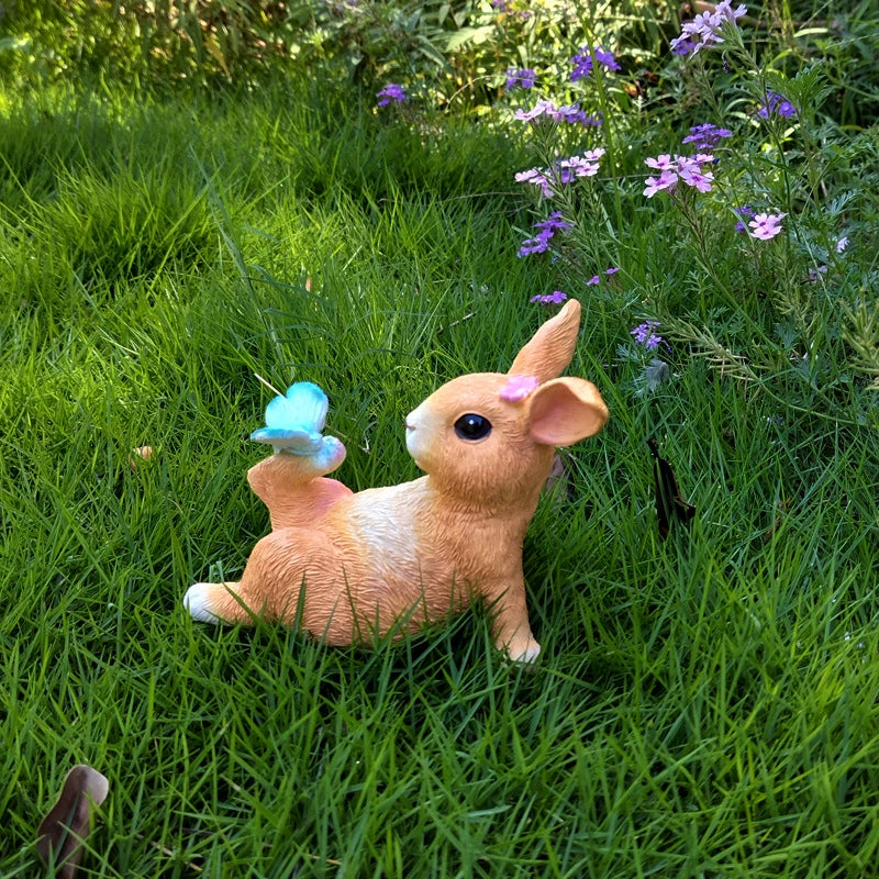 Bunny's party in yard, gift for easter