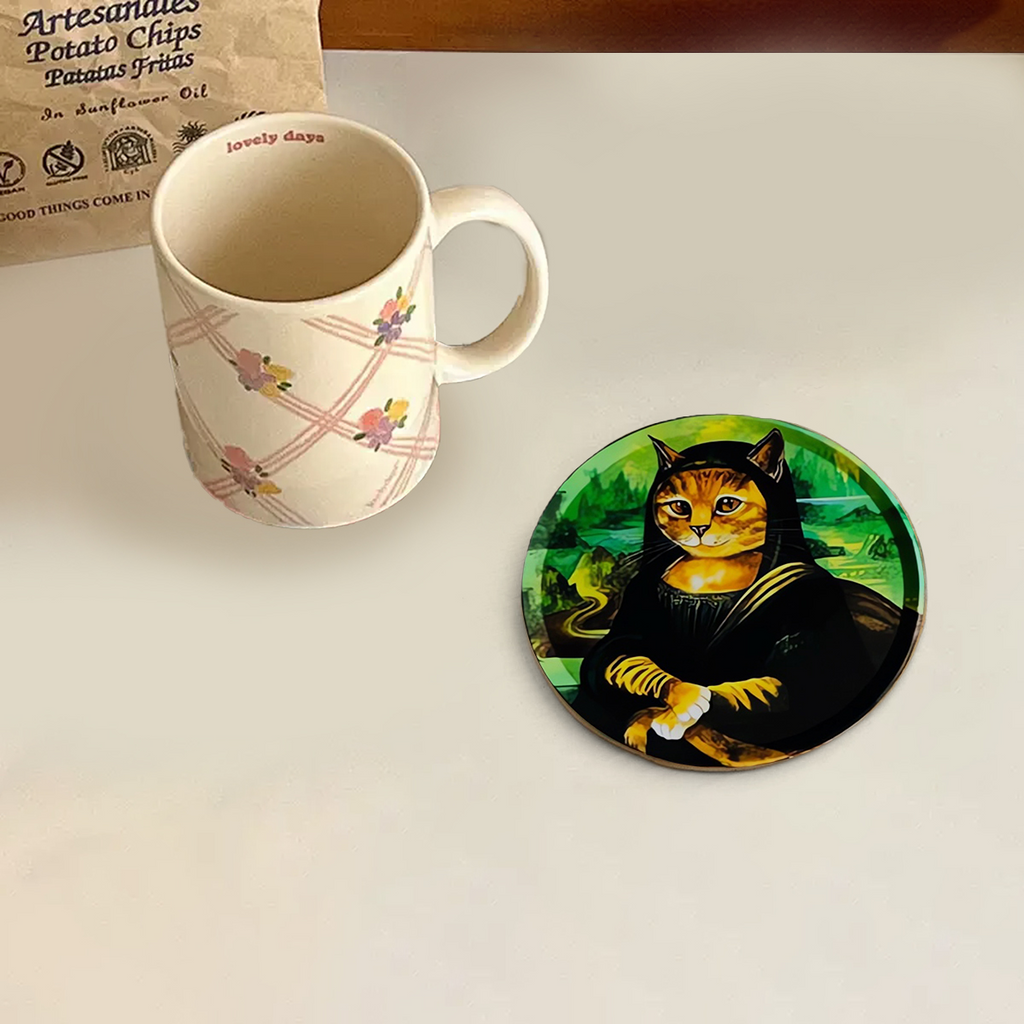 Ceramic Cat Art Coasters