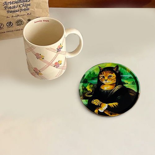 Ceramic Cat Art Coasters