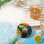 Ceramic Cat Art Coasters