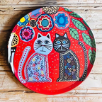 Ceramic Cat Art Coasters