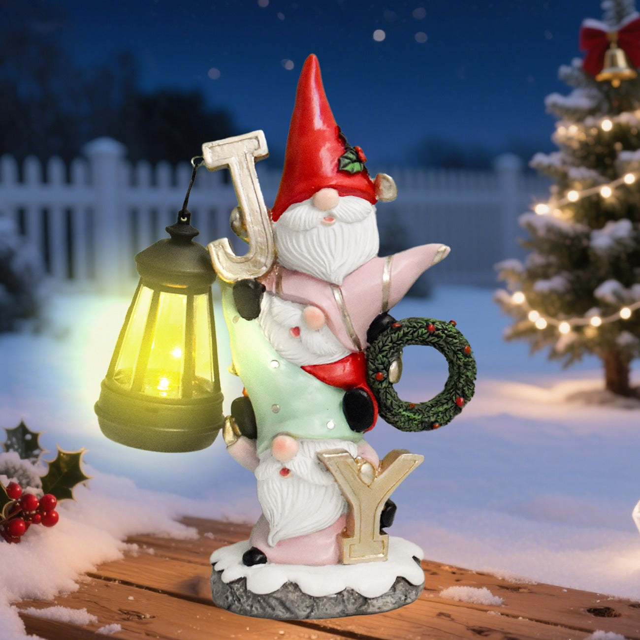 Christmas Gnome Joy Garden Light