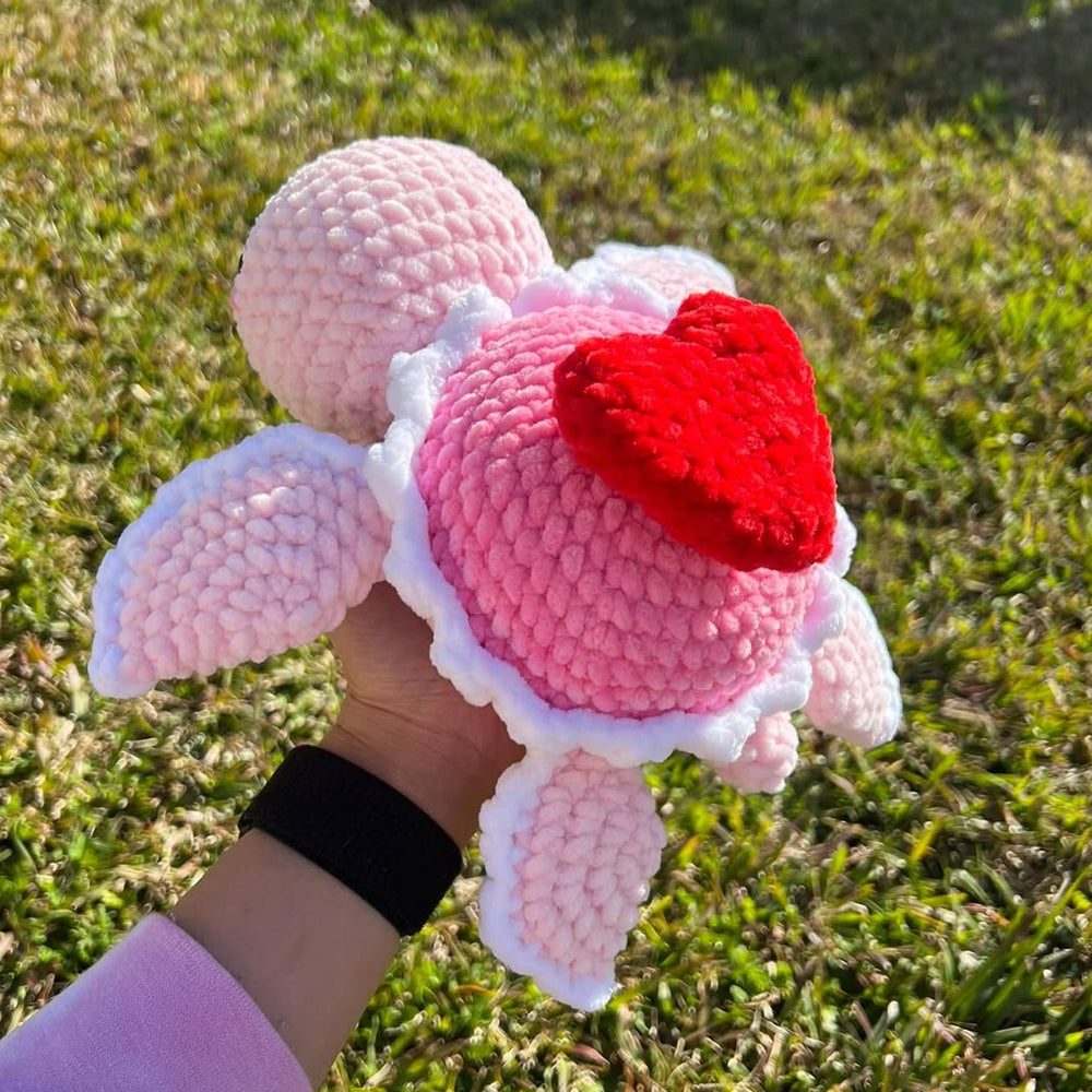 Cute pink bow woven turtle