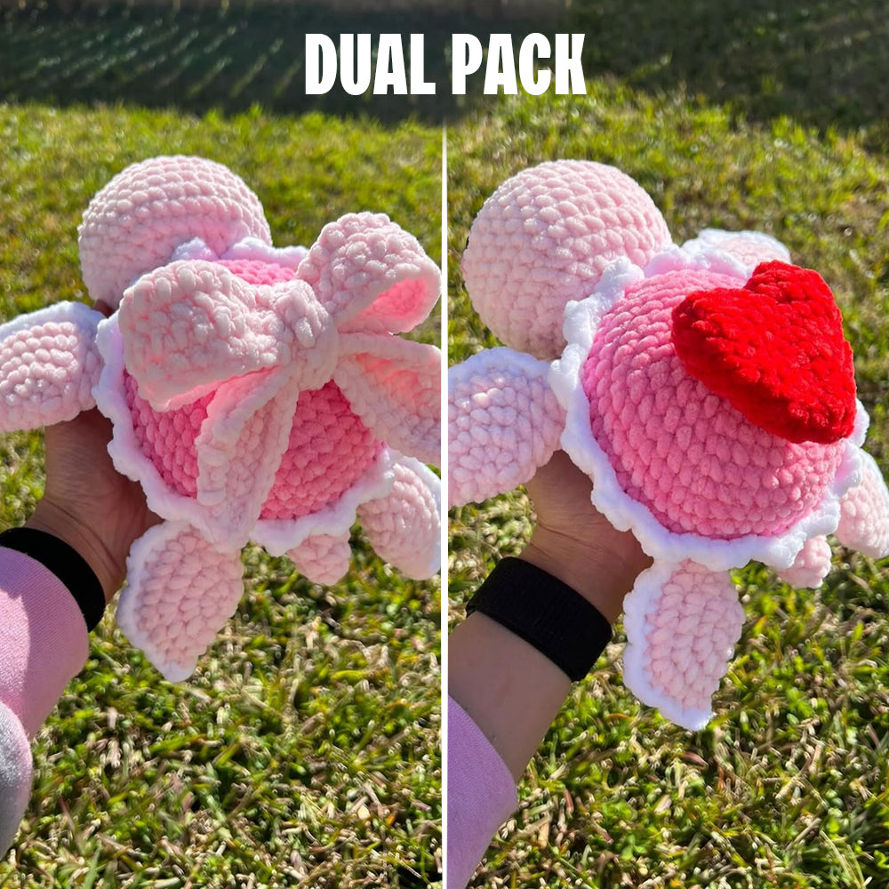 Cute pink bow woven turtle