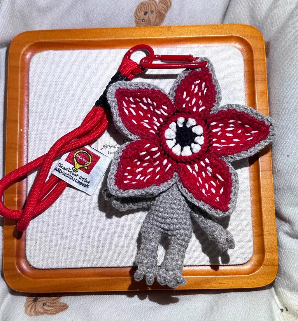 Demogorgon knitted keychain, 5.2"-6"