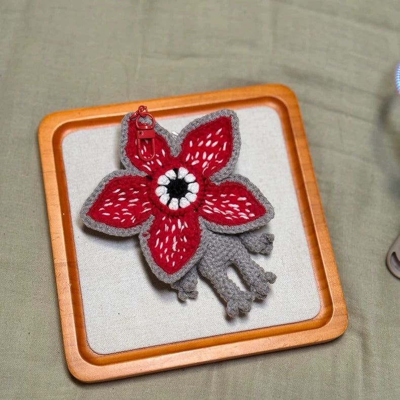 Demogorgon knitted keychain, 5.2"-6"