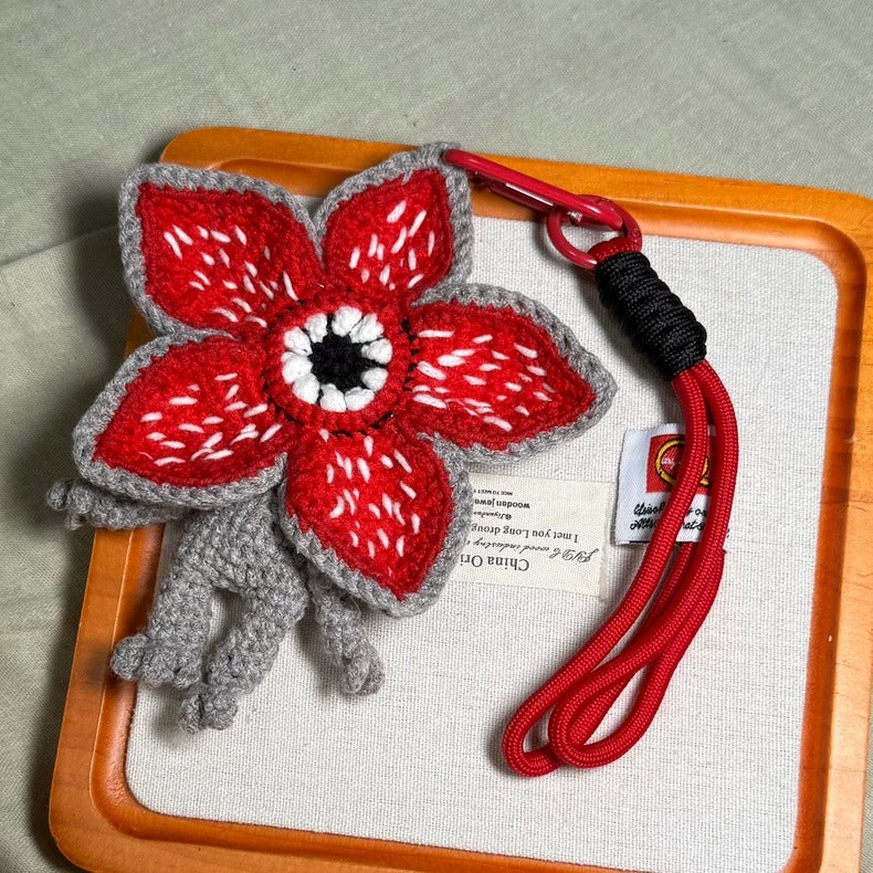 Demogorgon knitted keychain, 5.2"-6"