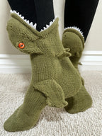 Dino-Chomp Christmas Knitted Socks