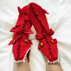 Dino-Chomp Christmas Knitted Socks