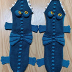 Dino-Chomp Christmas Knitted Socks