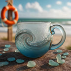 Handblown Sea Glass Wave Mug