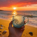 Handblown Sea Glass Wave Mug