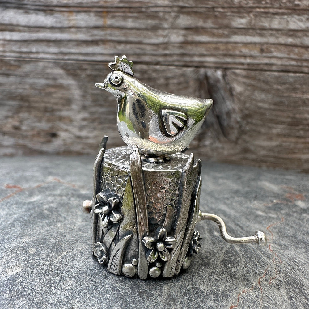 ✨2025 New Arrival🐔 Handcrafted Silver Clay Automata