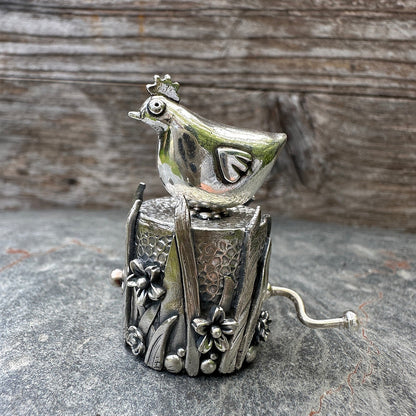 ✨2025 New Arrival🐔 Handcrafted Silver Clay Automata