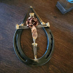Horseshoe Nail Cross Western Wall Decoration