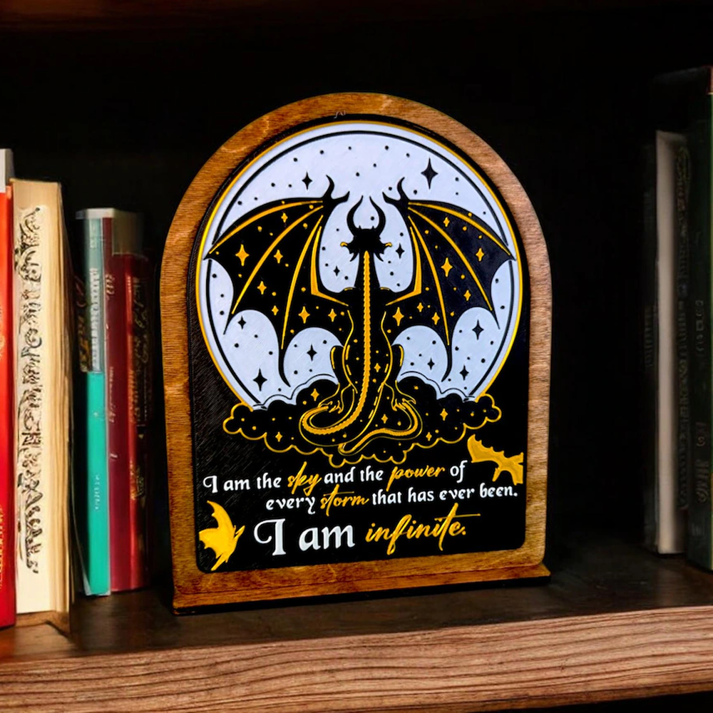 "I am Infinite Fourth Wing" Bookshelf Sign