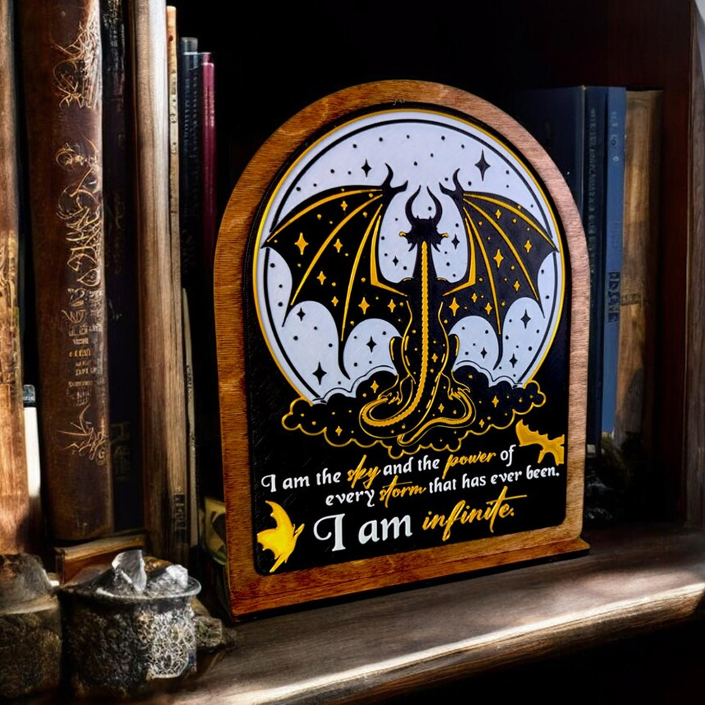 "I am Infinite Fourth Wing" Bookshelf Sign