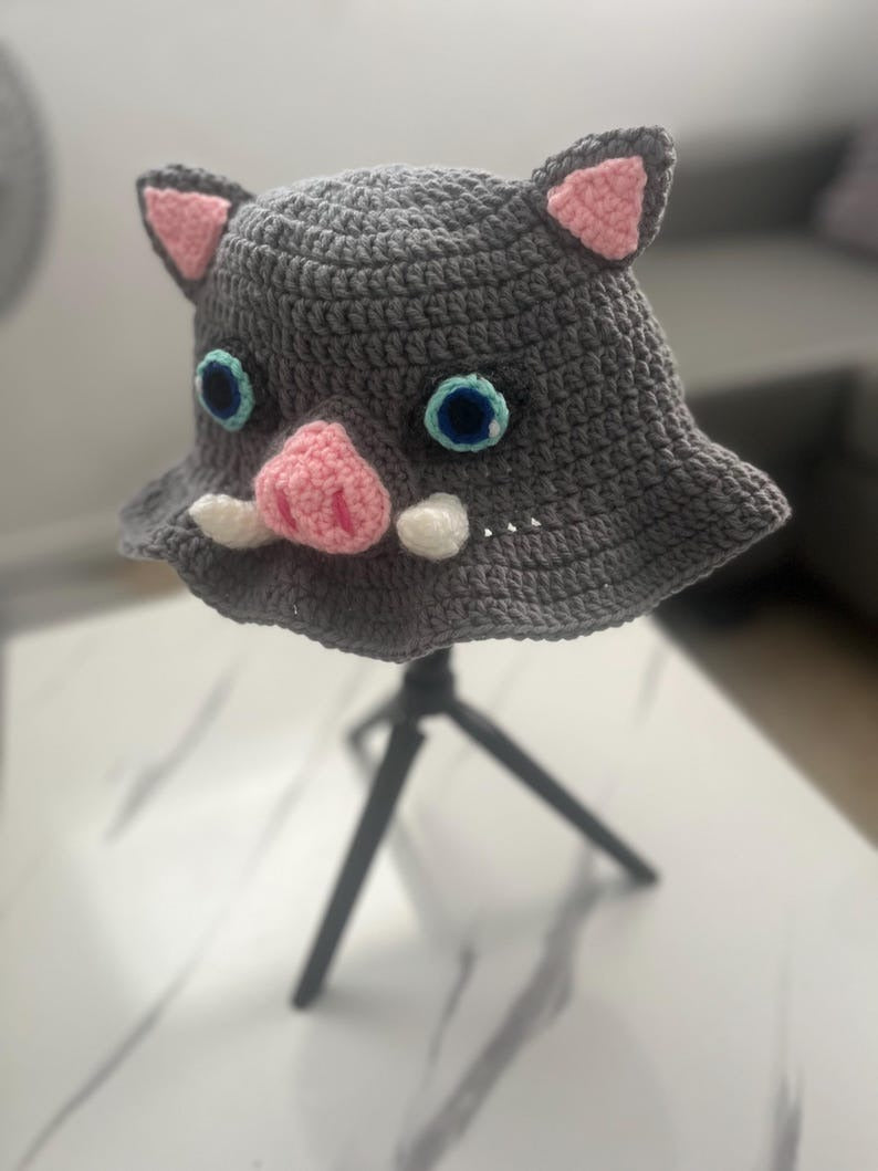 Inosuke Inspired Crochet Hat