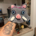 Inosuke Inspired Crochet Hat