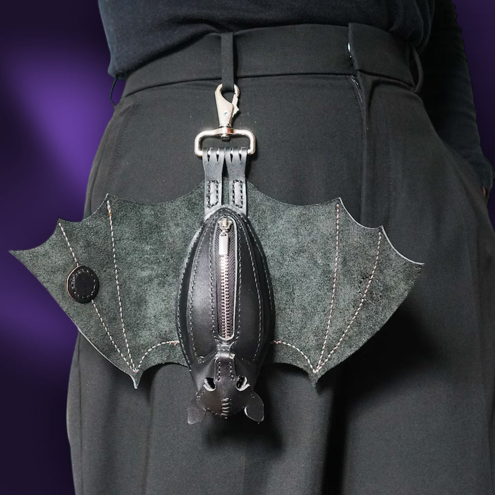 Leather Bat Coin Purse