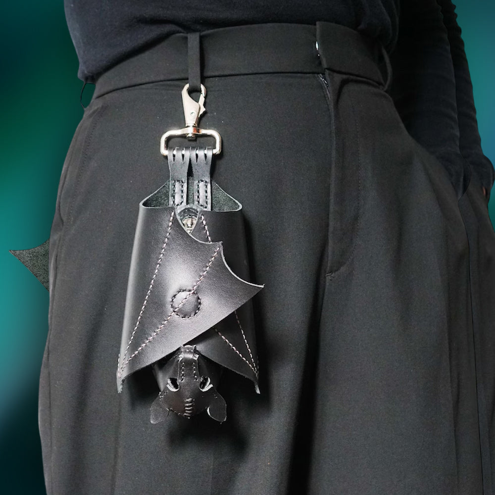 Leather Bat Coin Purse