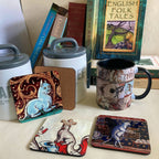 Medieval Cat coasters - set of 4