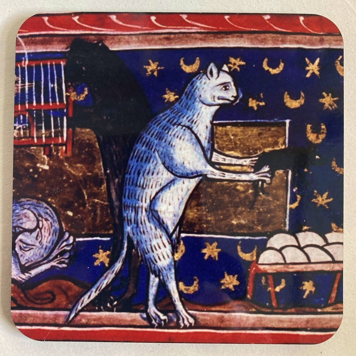 Medieval Cat coasters - set of 4
