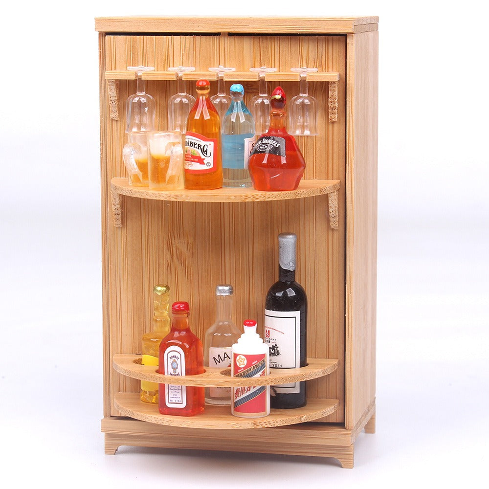 Miniature Natural Teak Wooden Bar