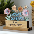 Mom’s Garden – 'Love Grows Here' Wooden Keepsake