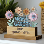 Mom’s Garden – 'Love Grows Here' Wooden Keepsake
