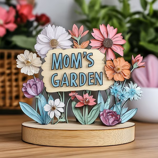 Mom’s Garden – 'Love Grows Here' Wooden Keepsake