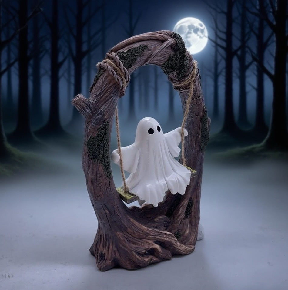 Swinging Shadows: Ghost on A Tree Swing