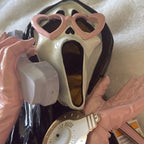 Pink Ghostface Figurine Talking on The Phone